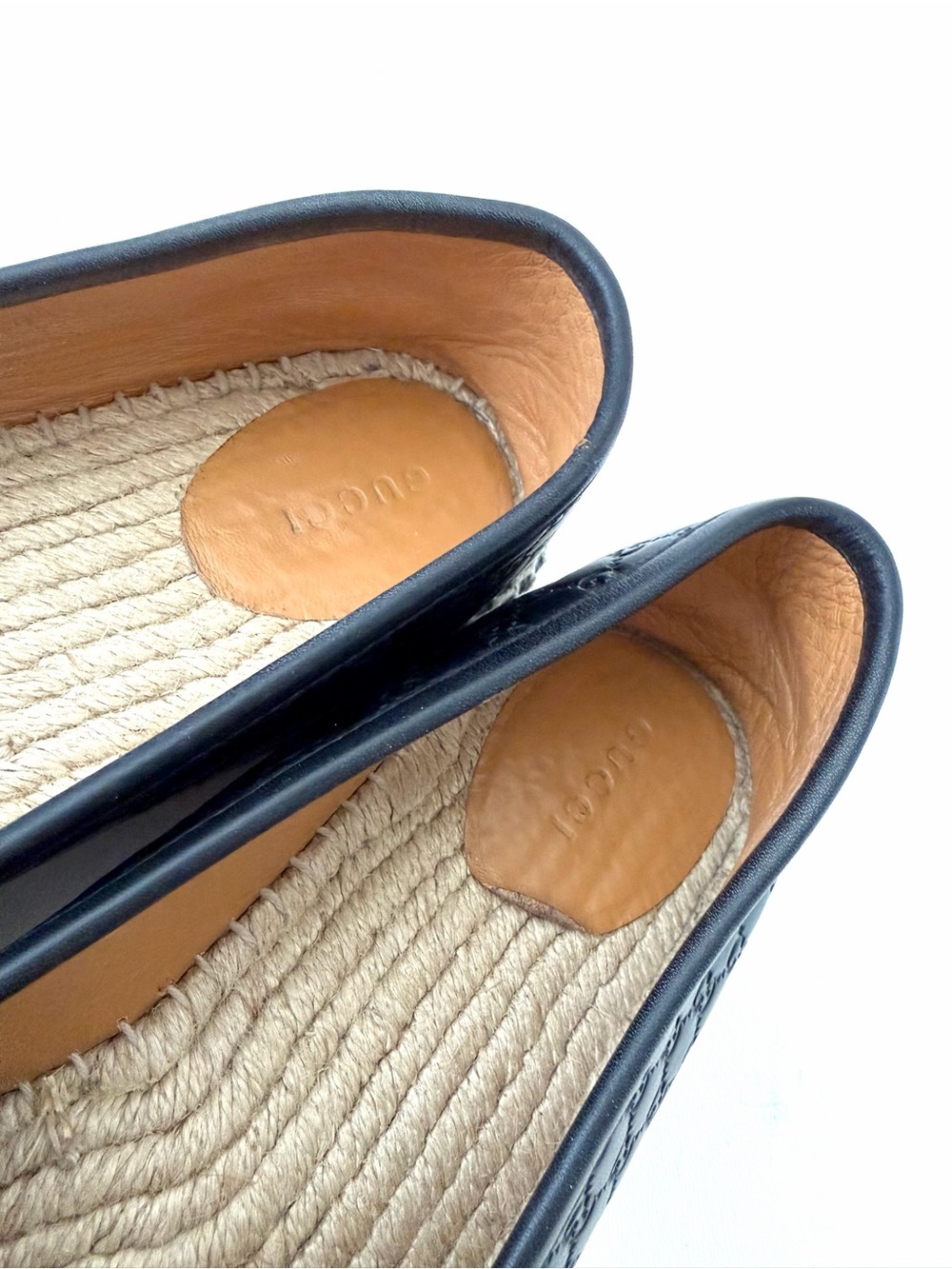 GUCCI | Micro GG Guccissima Monogram Leather Espadrille Flats Black‎ EU 40 - Picture 8 of 12